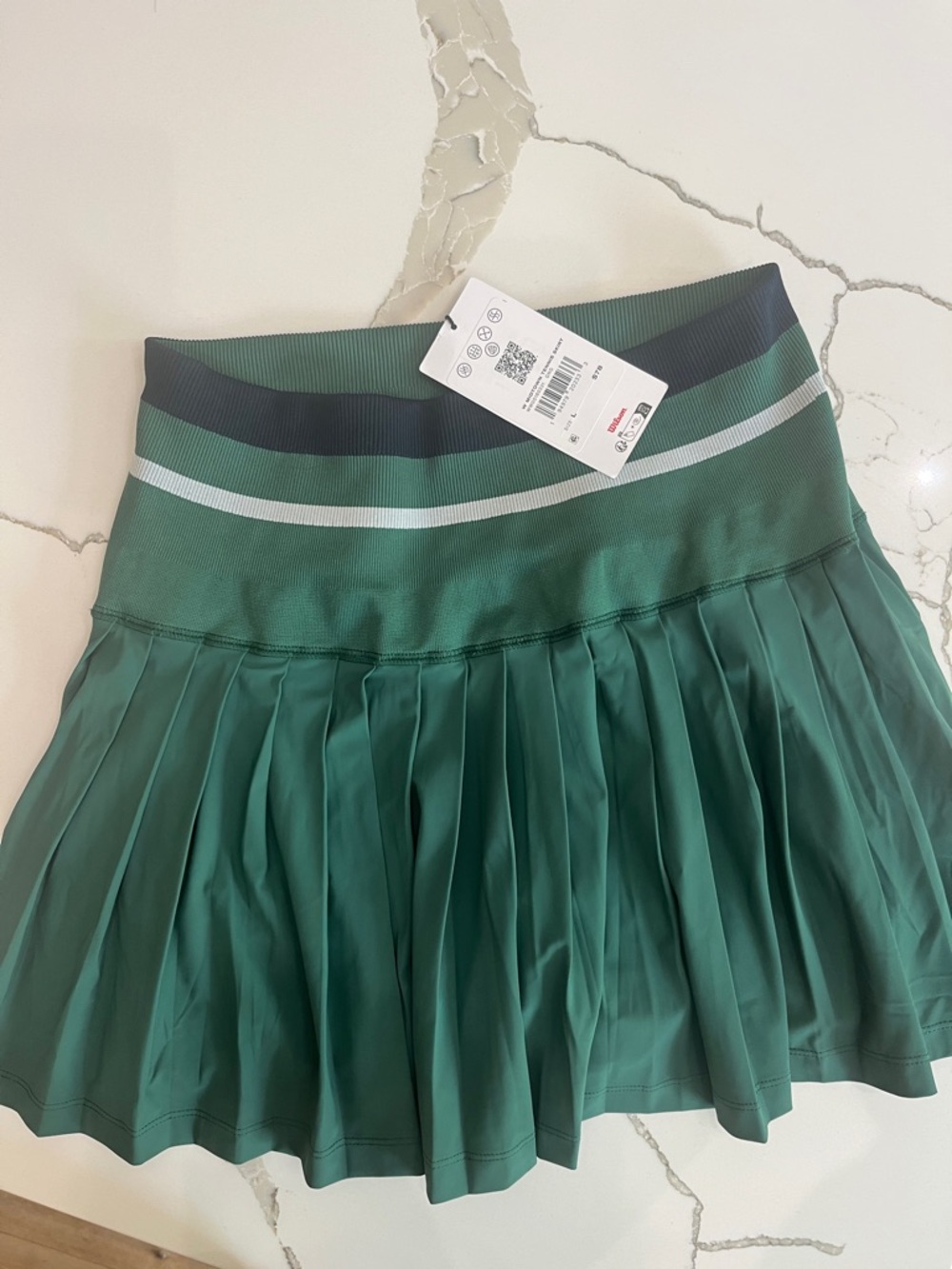 Wilson’s Women's Green Midtown Tennis Pleated Athletic Skirt L NWT